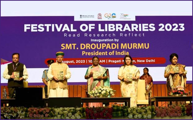 President of India Inaugurates ‘Festival of Libraries’ Screen Print